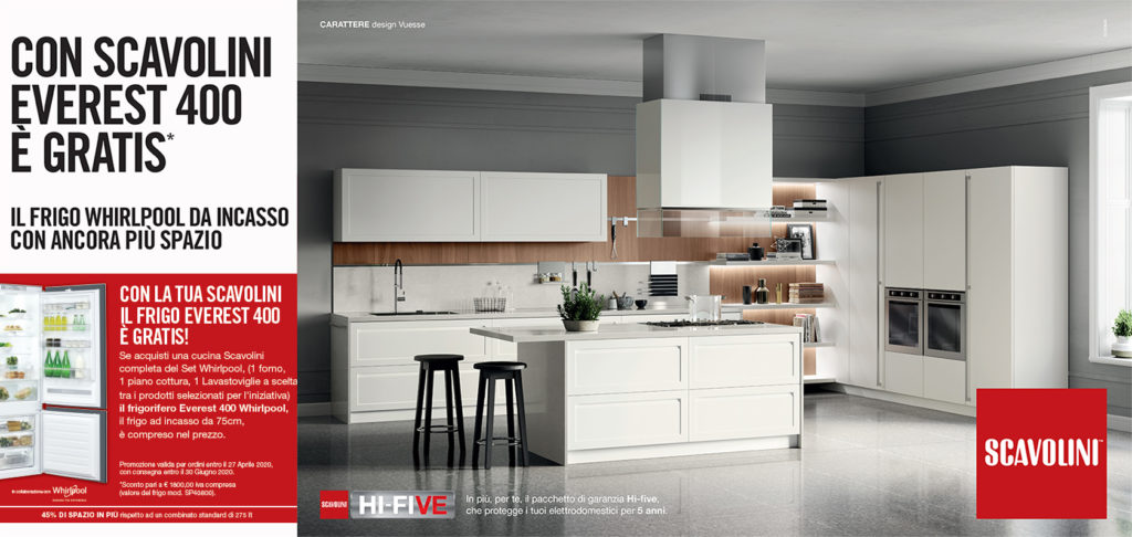 cucina Whirpool con frigo incassato
